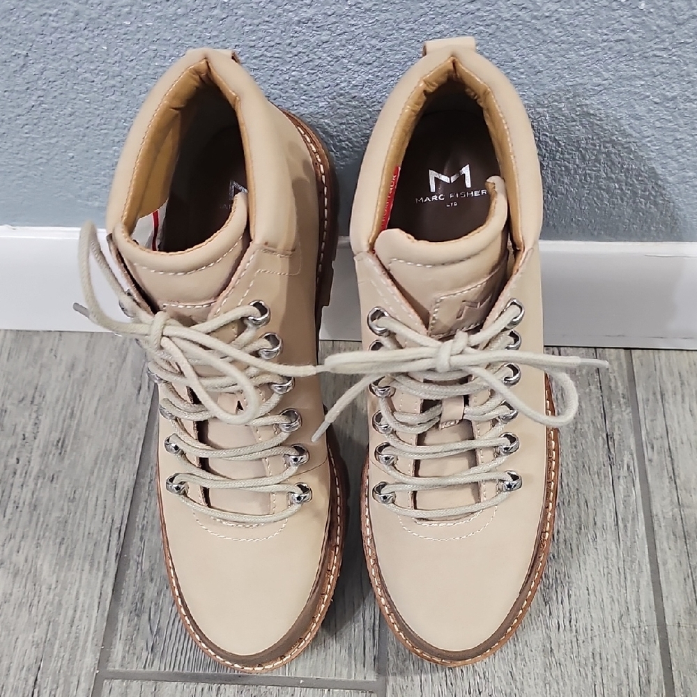 Marc Fisher Women's Tan Lace-Up Boots
